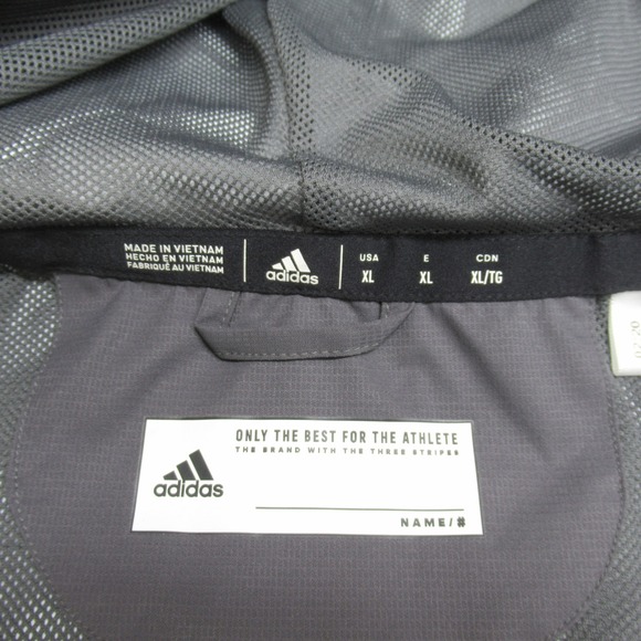Adidas LMU Lions Rain Jacket Mens XL Gray Hooded Full Zip Wind Light Pack Vented - Picture 6 of 15
